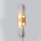 Elongated Alabaster Wall Sconce Plug In Bracket Light for Modern Home Decor