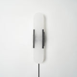 Elongated Alabaster Wall Sconce Plug In Bracket Light for Modern Home Decor