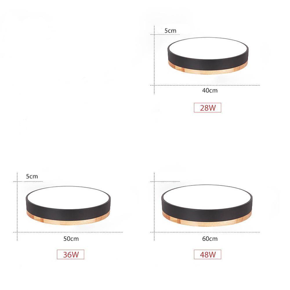 Ultra Thin Round LED Flush Mount Ceiling Light with Bamboo Style Finish for Kids Bedroom Playroom