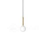 Elysian Glow Glass Sphere Pendant Swag Light with Brass Finish and Plug In Cord