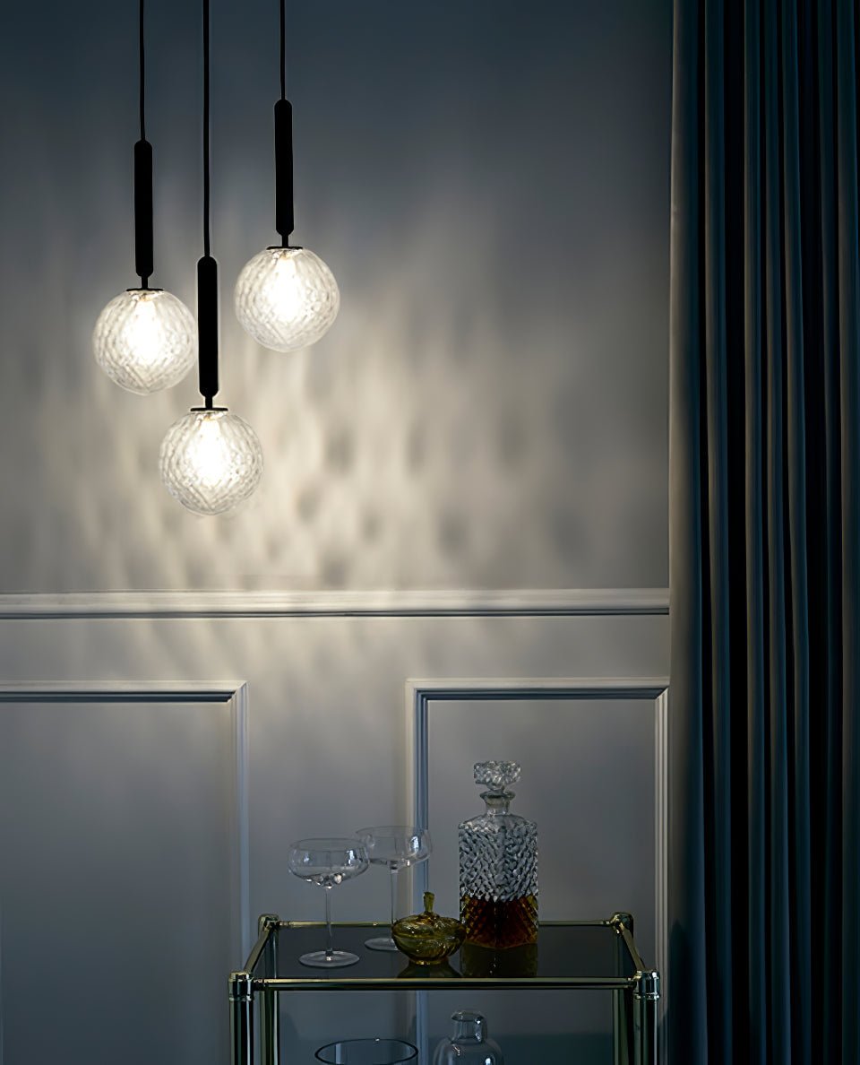 Elysian Glow Glass Sphere Pendant Swag Light with Brass Finish and Plug In Cord