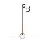 Elysian Glow Glass Sphere Pendant Swag Light with Brass Finish and Plug In Cord