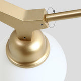 Modern 6 Light Sputnik Semi Flush Mount Ceiling Light with White Opal Glass Globes Gold Finish 31 Inch