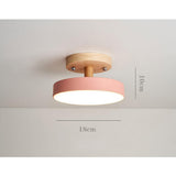 Modern Bamboo and Metal Drum Flush Mount LED Ceiling Light for Kitchen and Bedroom