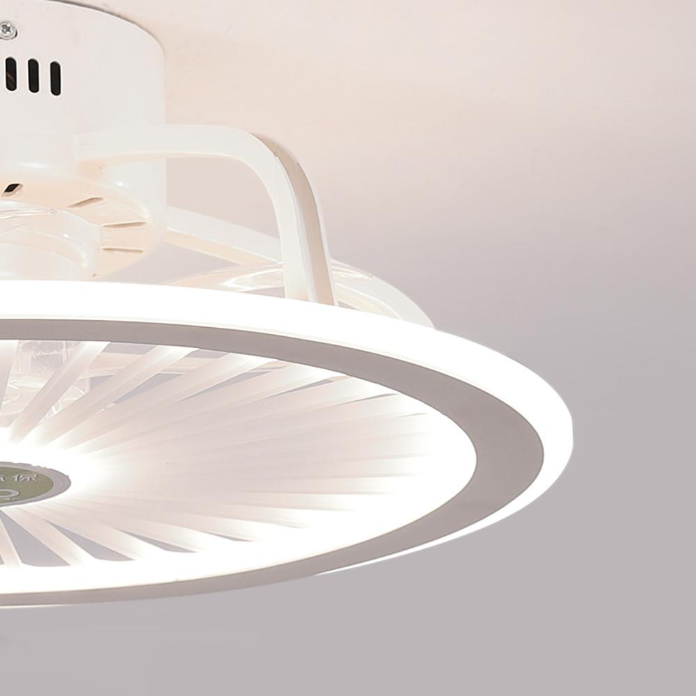 Circular 19 Inch LED Ceiling Fan Bladeless Design Dimmable Lighting for Modern Home Office