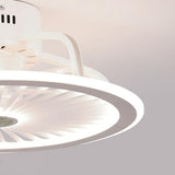 Circular 19 Inch LED Ceiling Fan Bladeless Design Dimmable Lighting for Modern Home Office