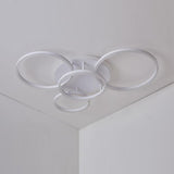 Modern 4 Ring LED Flush Mount Ceiling Light Dimmable Lighting Fixture with Remote Control