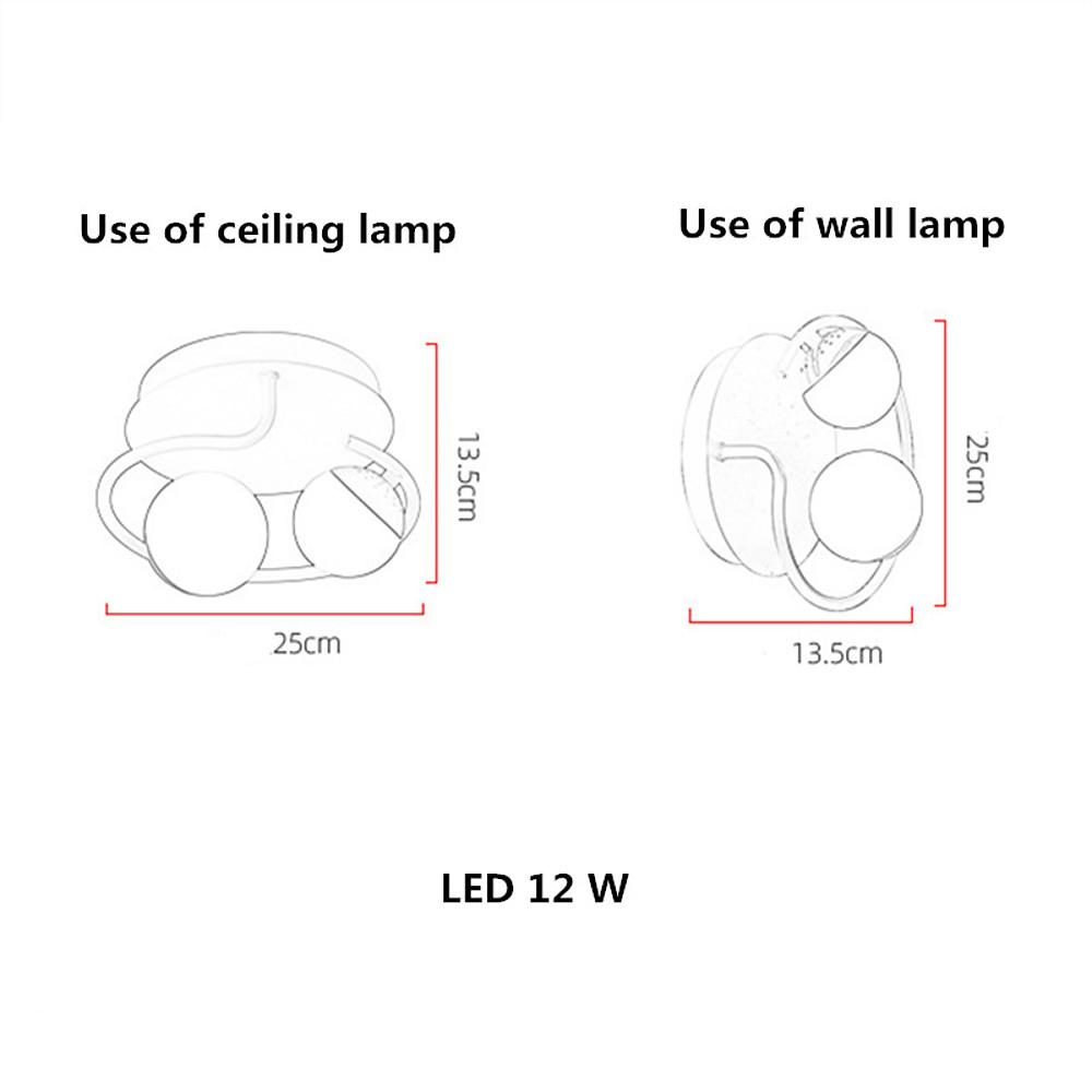 Modern Nordic LED Flush Mount Ceiling Light 2 Globe Cluster Design for Hallway and Bedroom