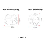Modern Nordic LED Flush Mount Ceiling Light 2 Globe Cluster Design for Hallway and Bedroom