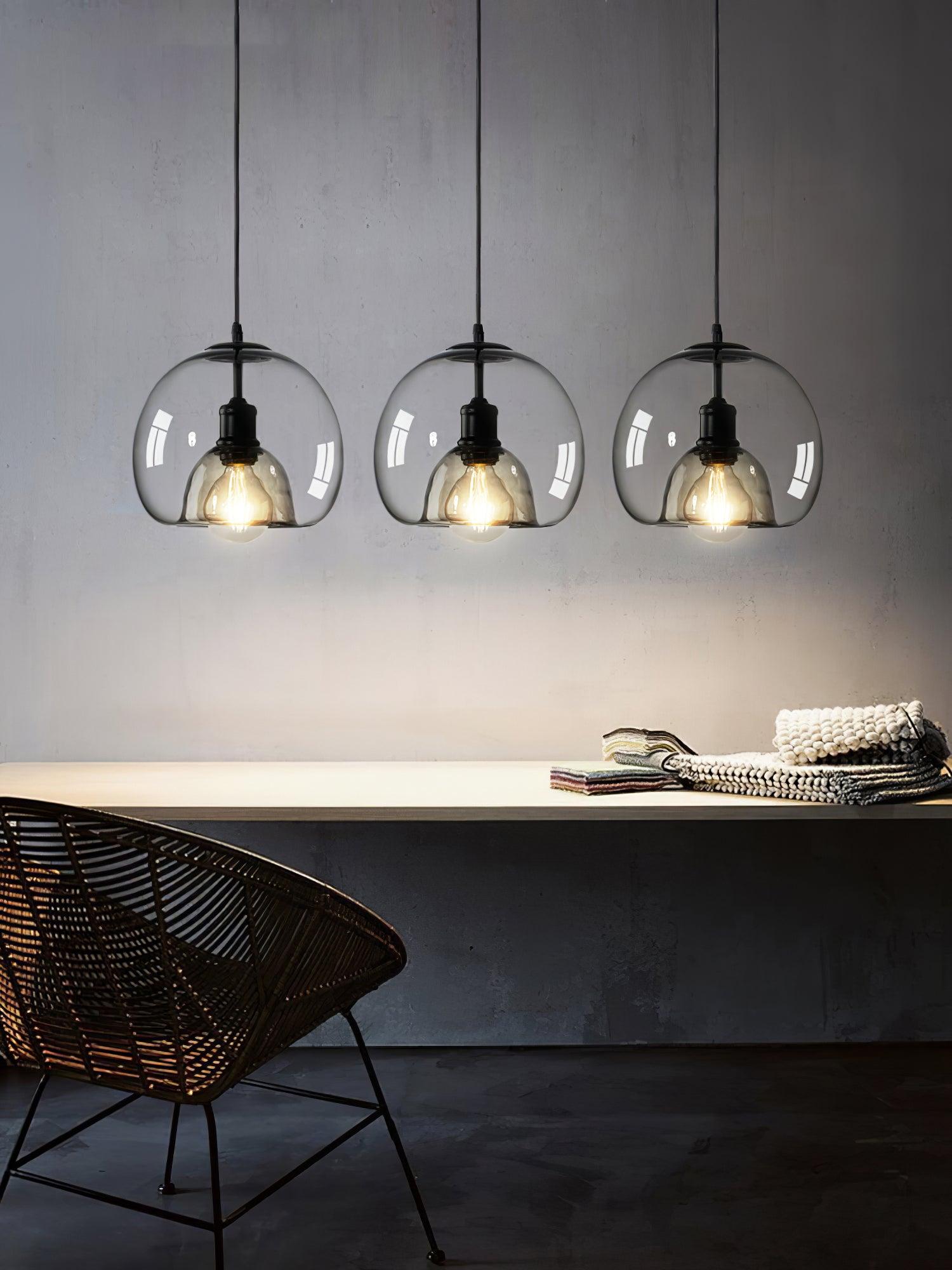 Eres Translucent Oval Glass Droplight Pendant Lamp for Modern Interior Ceiling Decor