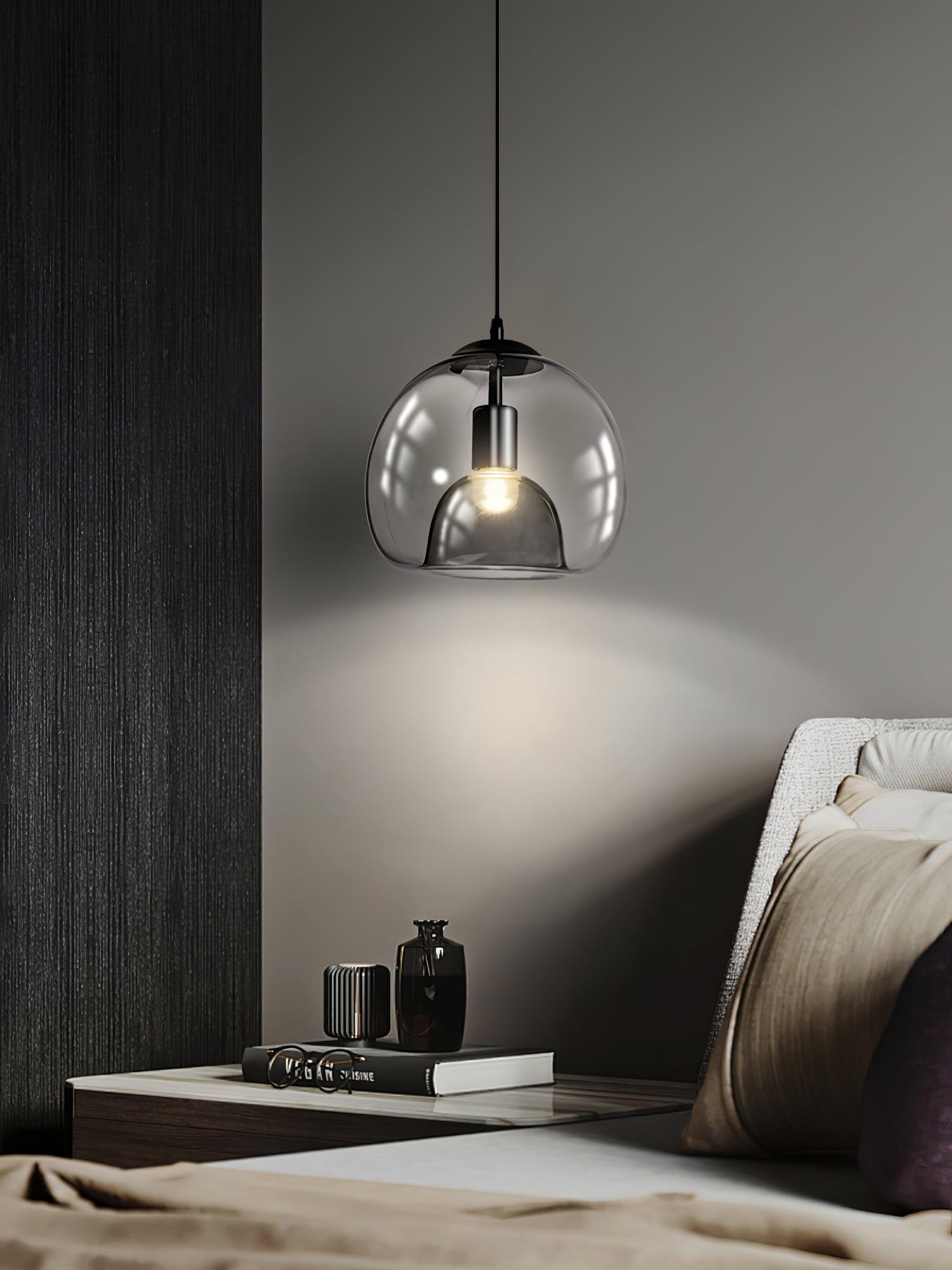 Eres Translucent Oval Glass Droplight Pendant Lamp for Modern Interior Ceiling Decor