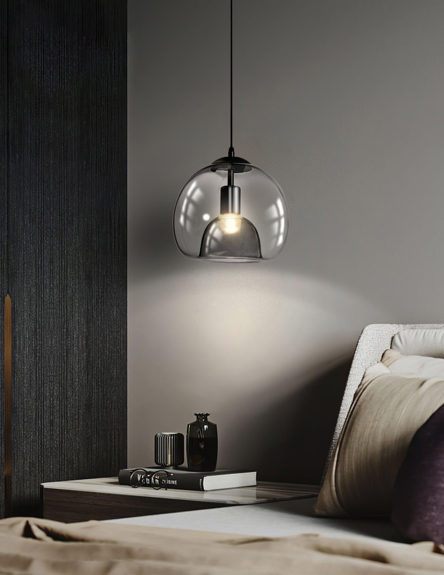 Eres Translucent Oval Glass Droplight Pendant Lamp for Modern Interior Ceiling Decor