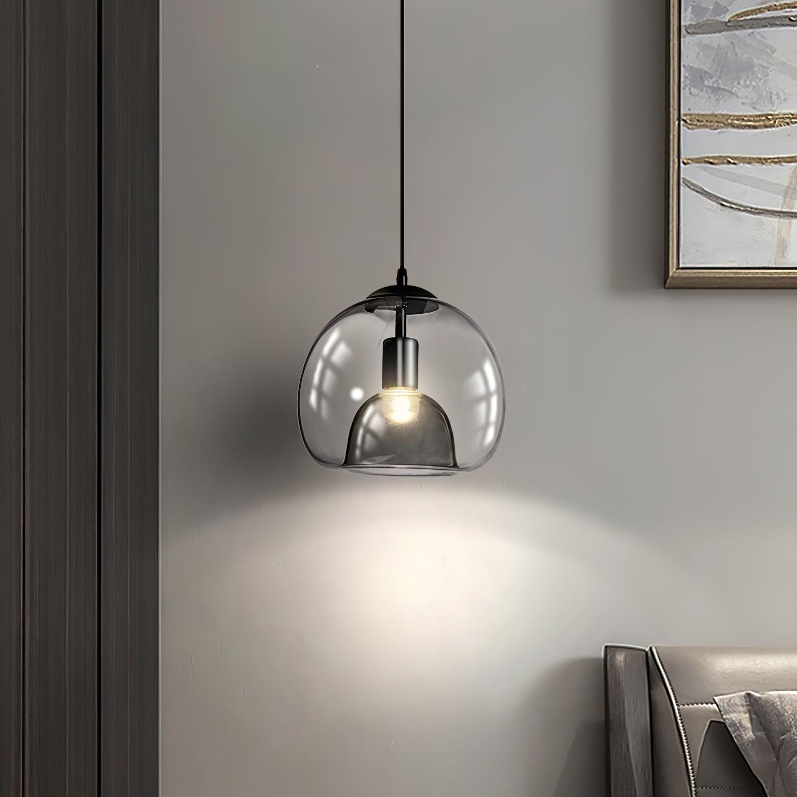 Eres Translucent Oval Glass Droplight Pendant Lamp for Modern Interior Ceiling Decor