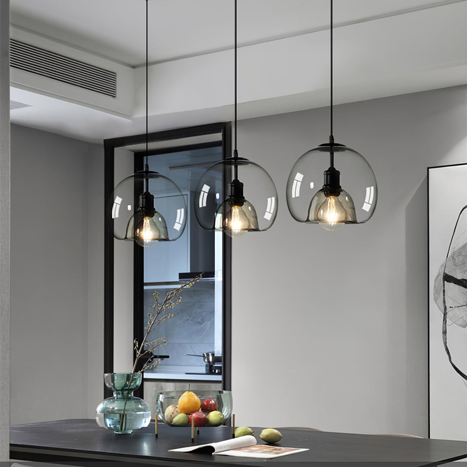 Eres Translucent Oval Glass Droplight Pendant Lamp for Modern Interior Ceiling Decor