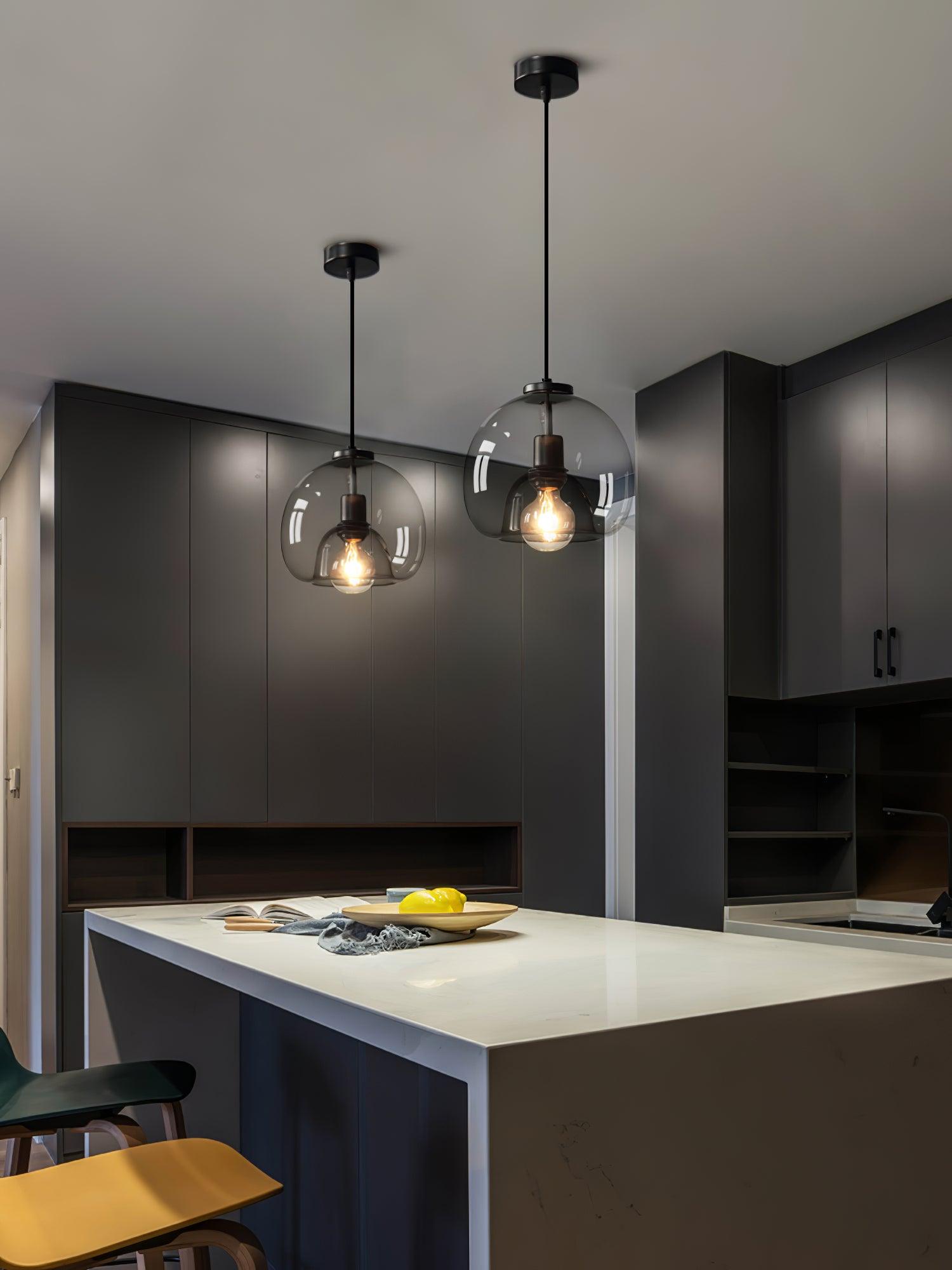 Eres Translucent Oval Glass Droplight Pendant Lamp for Modern Interior Ceiling Decor