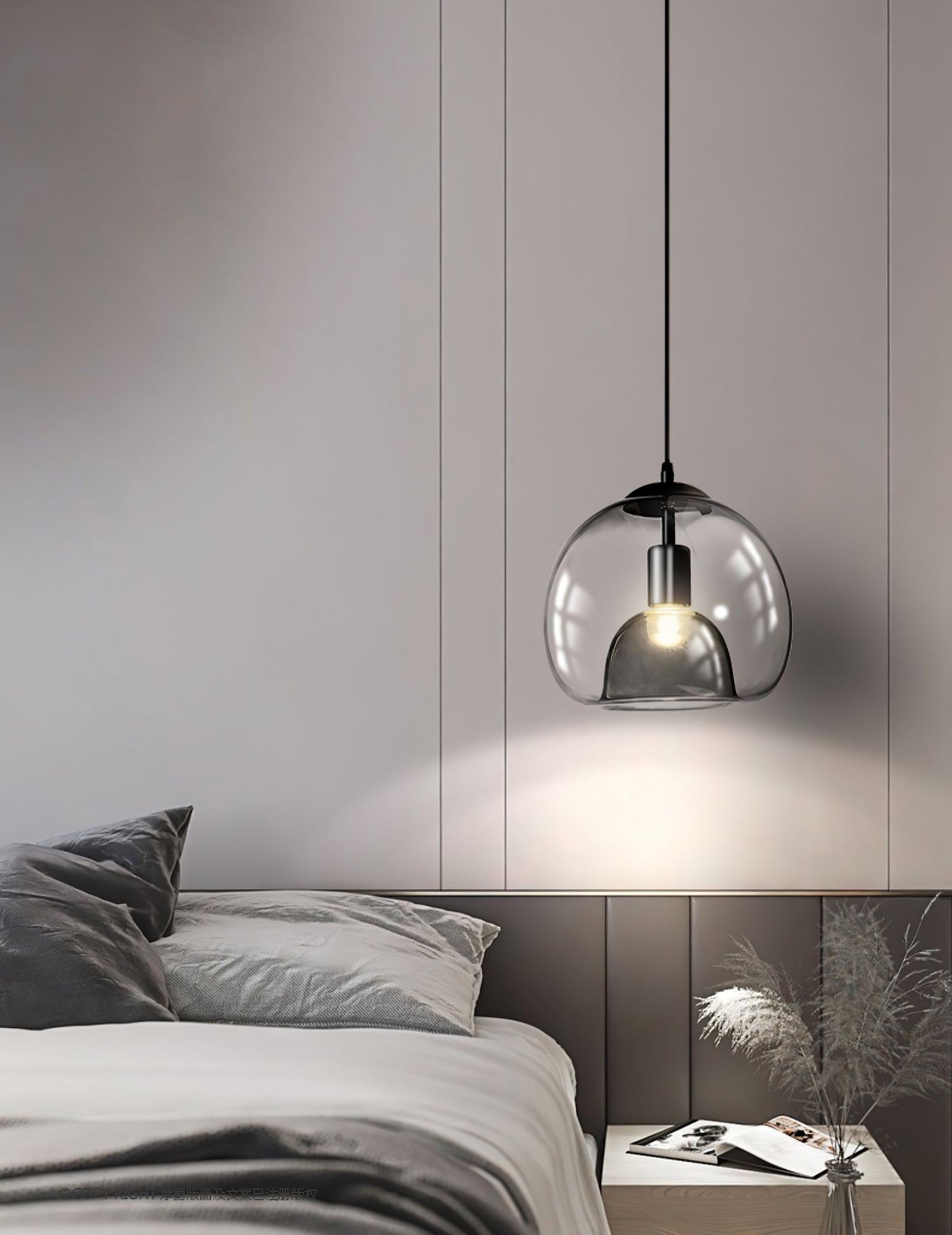 Eres Translucent Oval Glass Droplight Pendant Lamp for Modern Interior Ceiling Decor