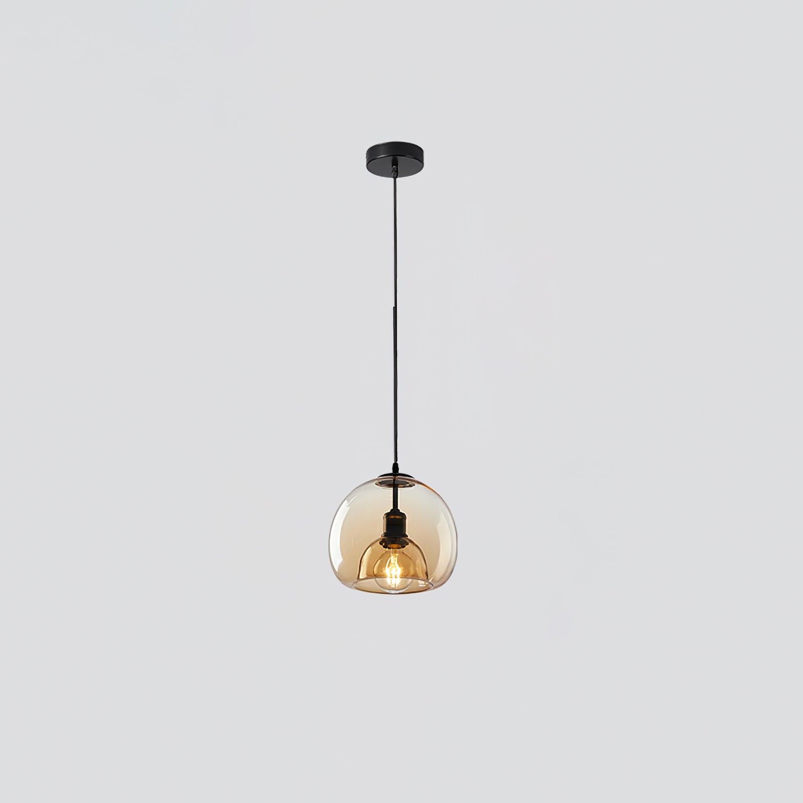 Eres Translucent Oval Glass Droplight Pendant Lamp for Modern Interior Ceiling Decor