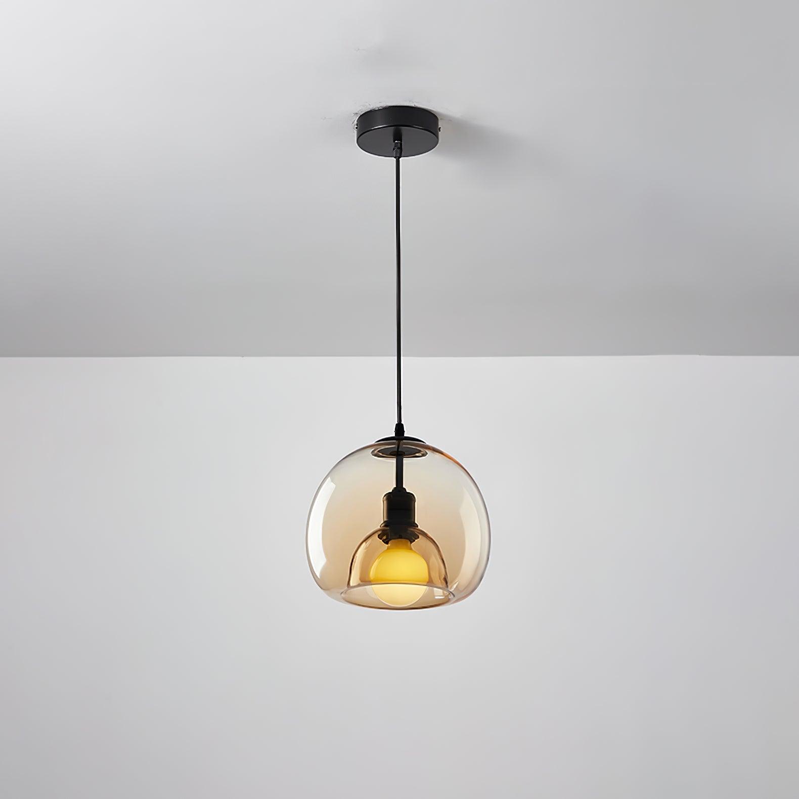 Eres Translucent Oval Glass Droplight Pendant Lamp for Modern Interior Ceiling Decor