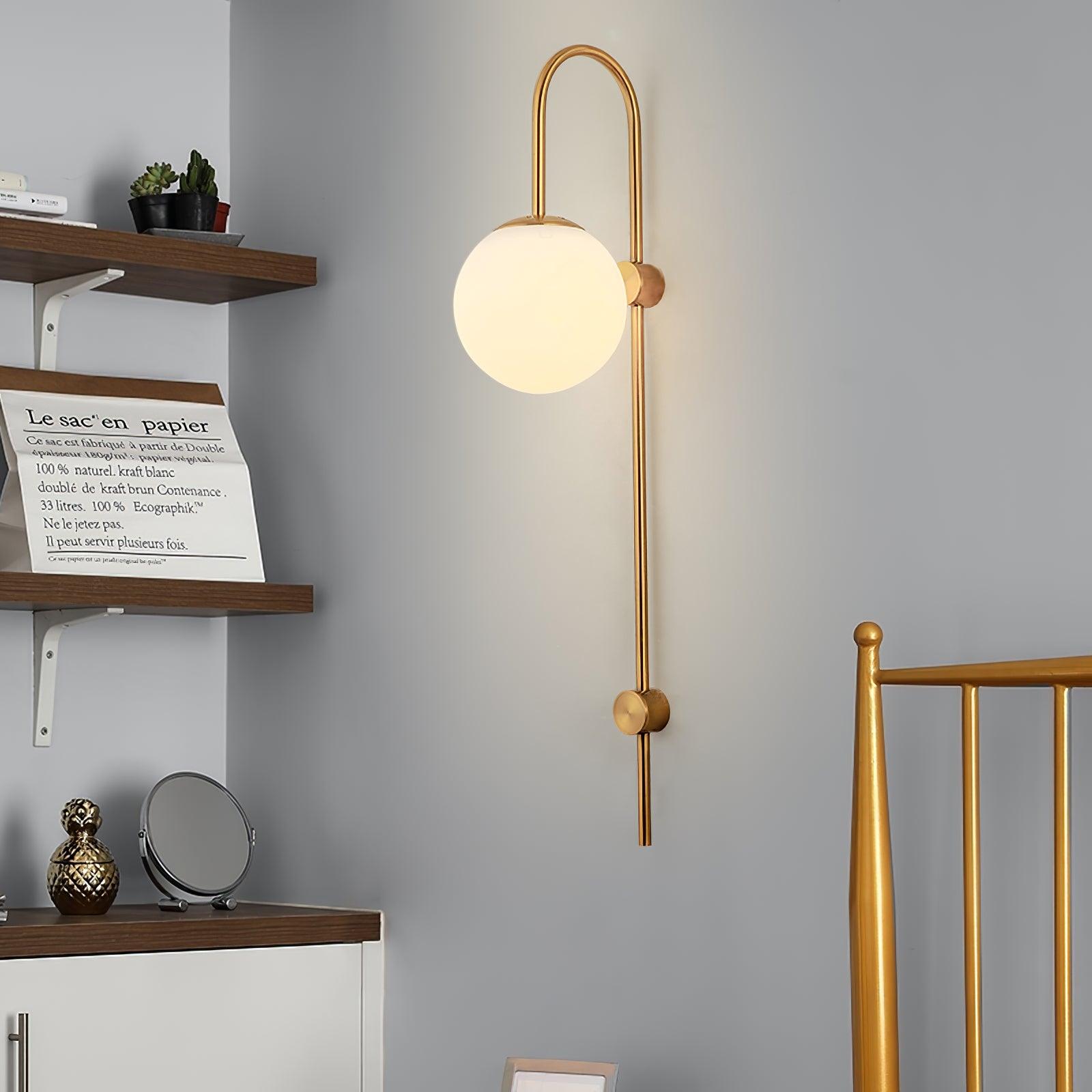 Erikson Modern Glass Globe Wall Sconce Contemporary Indoor Wall Mounted Light Fixture
