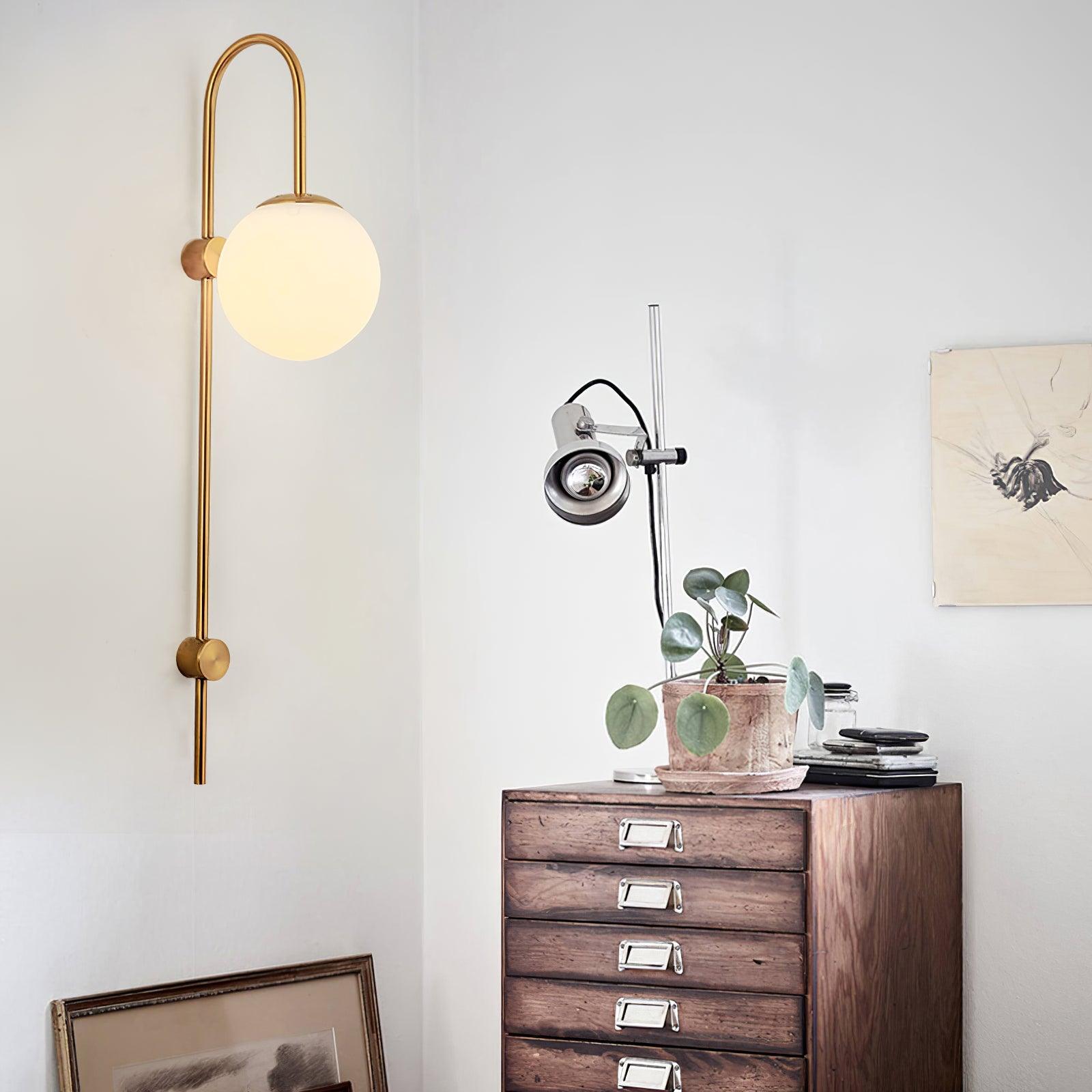 Erikson Modern Glass Globe Wall Sconce Contemporary Indoor Wall Mounted Light Fixture