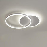 Modern 22 Inch Double Ring LED Flush Mount Ceiling Light Fixture for Living Room and Bedroom