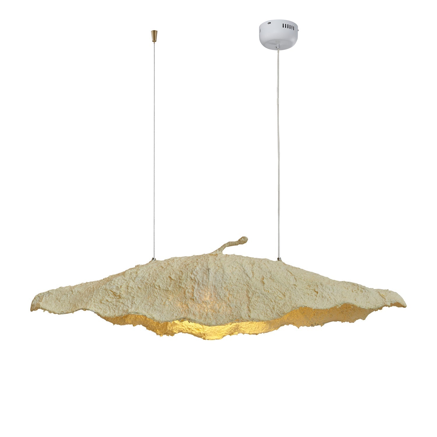 Etaias Handcrafted Paper Pulp LED Pendant Light White Artistic Hanging Fixture for Modern Interiors