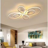 Modern Artistic Curved LED Ceiling Light Dimmable Flush Mount Chandelier for Living Room