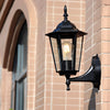 European Retro Hexagonal Outdoor Wall Light Waterproof Exterior Sconce in Aluminum and Glass