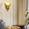 European Style Horse Head Wall Sconce Luxury Resin Gold Decorative Light for Bedroom