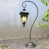 European Style Outdoor Lawn Light with Raindrop Glass Shade Waterproof Aluminum Garden Pathway Lamp