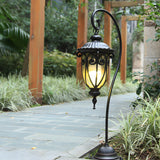 European Style Outdoor Lawn Light with Raindrop Glass Shade Waterproof Aluminum Garden Pathway Lamp