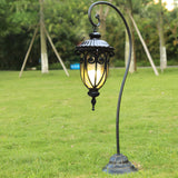 European Style Outdoor Lawn Light with Raindrop Glass Shade Waterproof Aluminum Garden Pathway Lamp