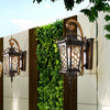 European Style Outdoor Wall Lamp Waterproof Black Aluminum Exterior Sconce for Porch and Garden