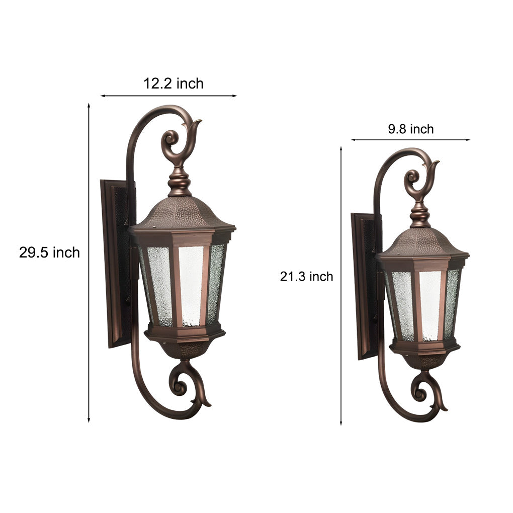 European Style Retro Outdoor Wall Sconce Waterproof Aluminum Exterior Light for Porch and Garden