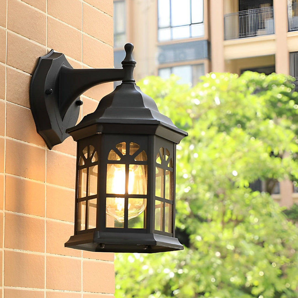 European Style Waterproof Aluminum Glass Outdoor Wall Sconce for Porch and Terrace