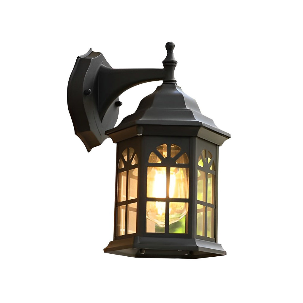 European Style Waterproof Aluminum Glass Outdoor Wall Sconce for Porch and Terrace