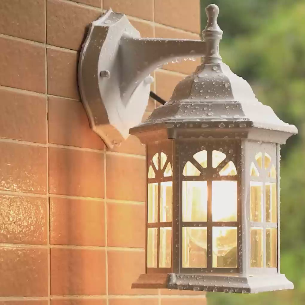 European Style Waterproof Aluminum Glass Outdoor Wall Sconce for Porch and Terrace