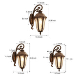 European Style Waterproof Die Cast Aluminum Outdoor Wall Sconce for Garden and Porch in Coffee Gold