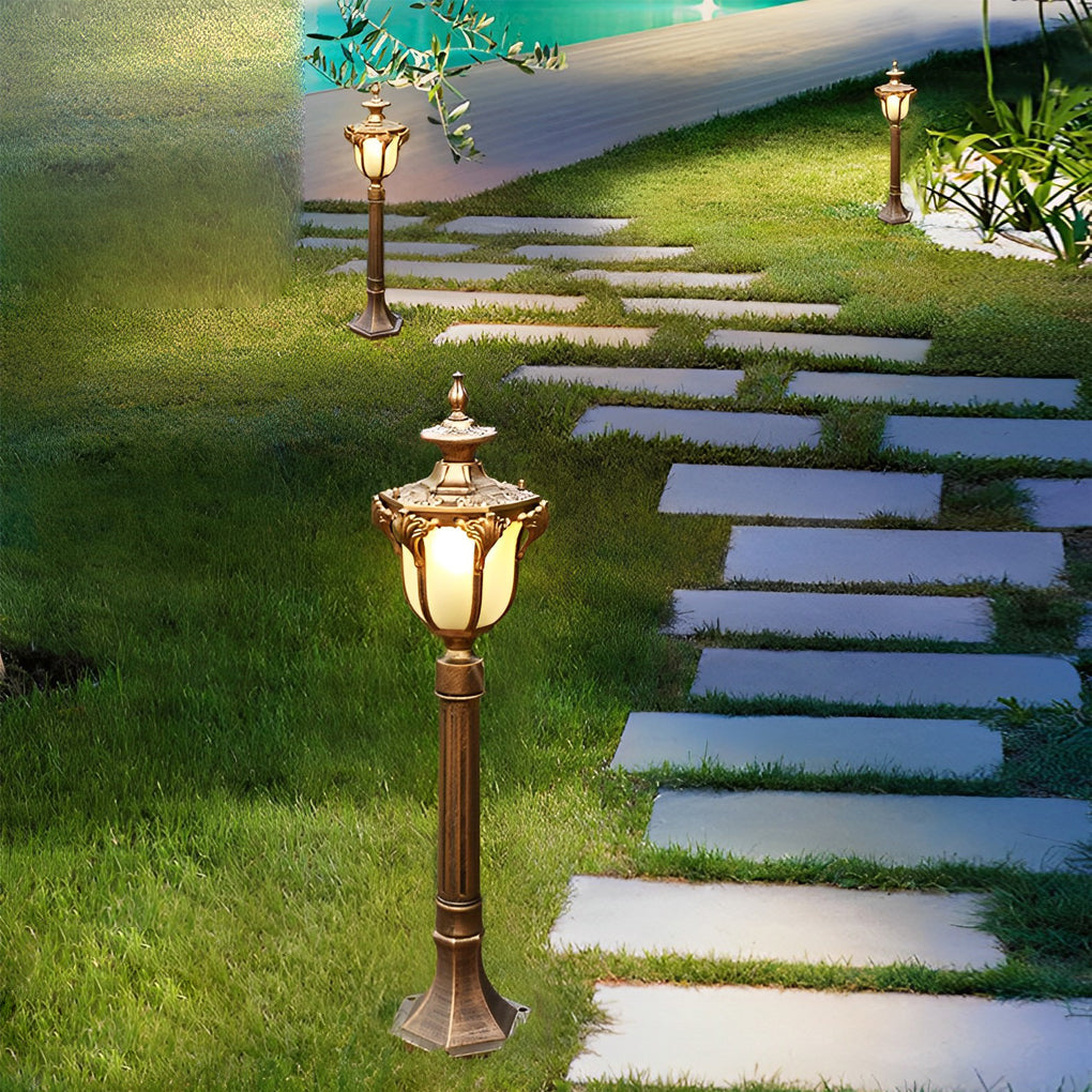 European Style Waterproof Outdoor Garden Pathway Post Light Aluminum Lawn Lamp 31 Inch