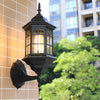European Style Waterproof Outdoor Wall Lantern Glass Sconce Rustproof Exterior Porch Lighting
