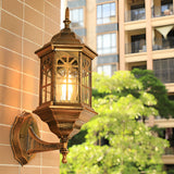 European Style Waterproof Outdoor Wall Lantern Glass Sconce Rustproof Exterior Porch Lighting