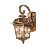 European Style Waterproof Outdoor Wall Lantern Retro LED Glass Exterior Sconce for Garden and Villa