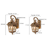 European Style Waterproof Outdoor Wall Lantern Retro LED Glass Exterior Sconce for Garden and Villa