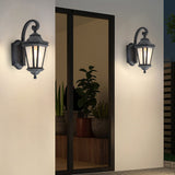 European Style Waterproof Outdoor Wall Light with Frosted Glass Shade and Durable Black Aluminum Body
