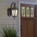 European Style Waterproof Outdoor Wall Light with Frosted Glass Shade and Durable Black Aluminum Body