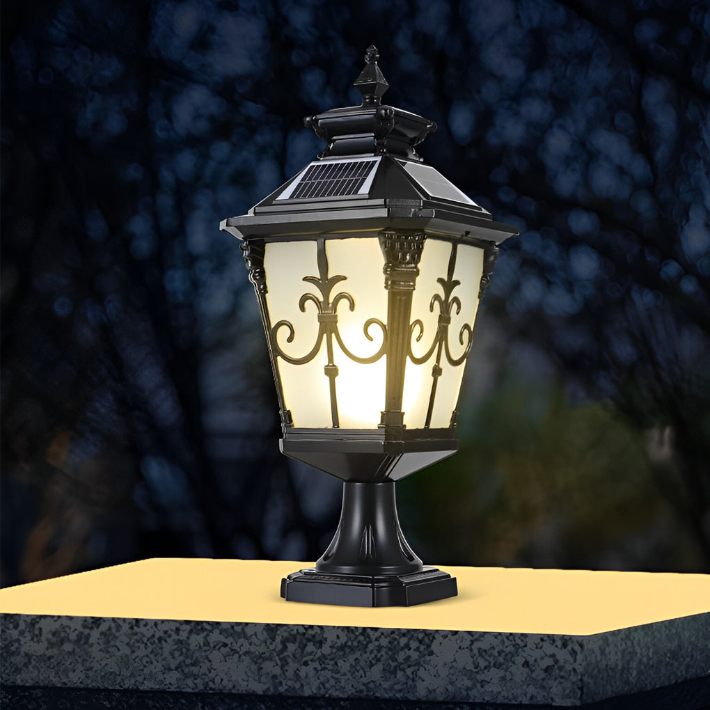 European Style Waterproof Solar Fence Post Light for Outdoor Garden Pillars