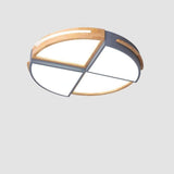 Modern Geometric Quartered Circle LED Flush Mount Ceiling Light Dimmable Lamp