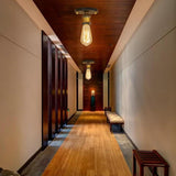 5 Inch Retro Mini Flush Mount Ceiling Light Rustic Industrial Metal LED Fixture for Hallway