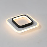 Square Modern LED Flush Mount Ceiling Light 2 Light Integrated Fixture for Small Rooms