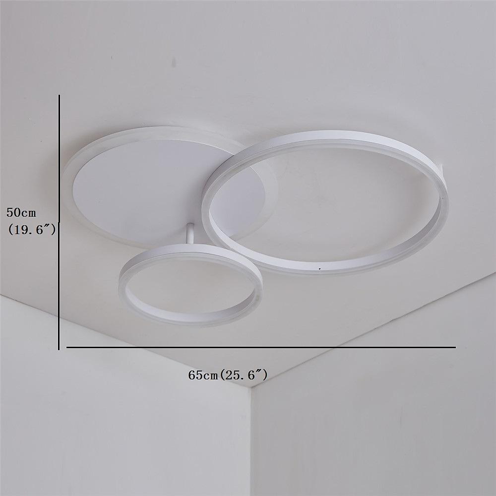 Modern 3 Layer Circle LED Flush Mount Ceiling Light Dimmable 26 Inch White Black Brown